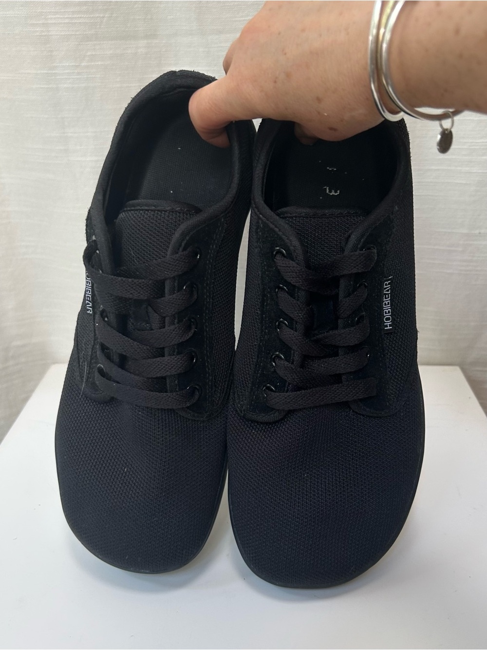 Hobie Men's Black Low-Profile Casual Minimalist Lace-Up Barefoot Sneakers